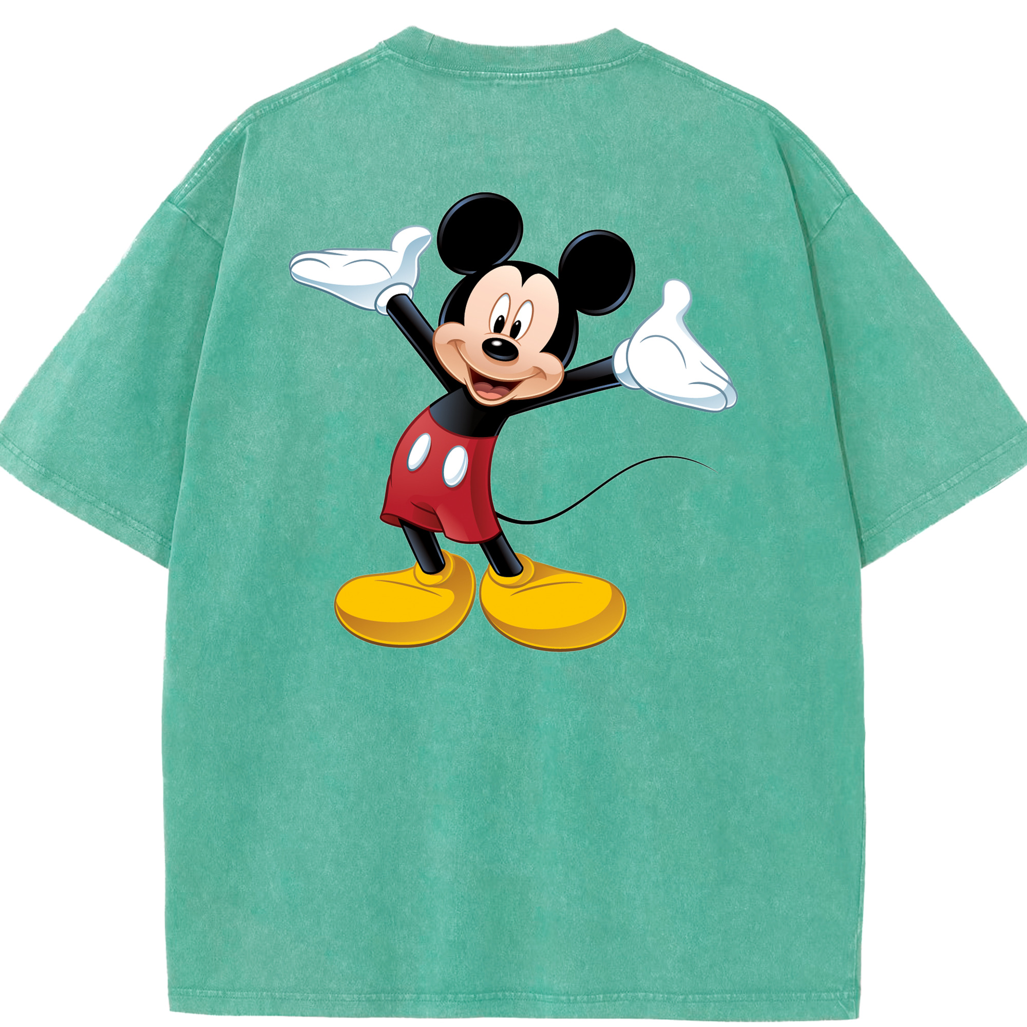（画像用） ミッキーマウス Mickey Mouse 綿100% ヴィンテージ風 半袖Tシャツ（背面プリント）
